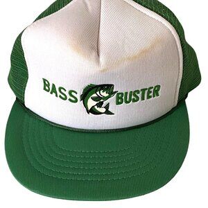 Vintage Bass Buster Snapback Trucker Hat Cap Fishing Outdoors Embroidered Taiwan
